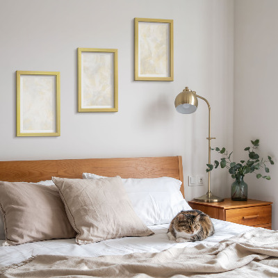 Trittico incorniciato Design con pennellate di pittura dalla texture brillante