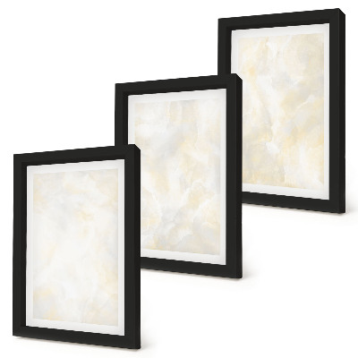 Trittico incorniciato Design con pennellate di pittura dalla texture brillante