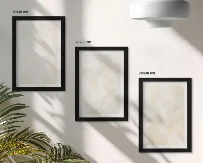 Trittico incorniciato con design a pennellate materiche dalla texture brillante