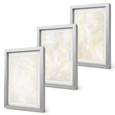Trittico incorniciato Design con pennellate di pittura dalla texture brillante