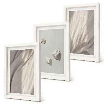 Composizione di 3 quadri con primi piani di strutture moderne in stile boho