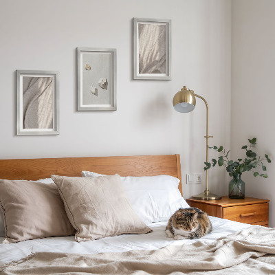 Composizione di 3 quadri Primi piani di strutture moderne in stile boho