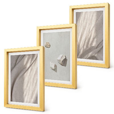 Composizione di 3 quadri Primi piani di strutture moderne in stile boho
