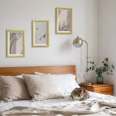 Composizione di 3 quadri con primi piani di strutture moderne in stile boho