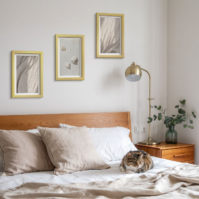 Composizione di 3 quadri Primi piani di strutture moderne in stile boho