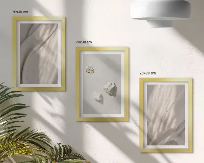 Composizione di 3 quadri con primi piani di strutture moderne in stile boho