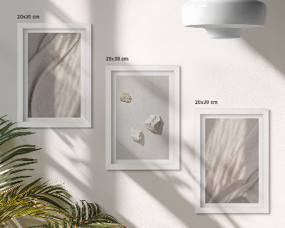 Composizione di 3 quadri Primi piani di strutture moderne in stile boho