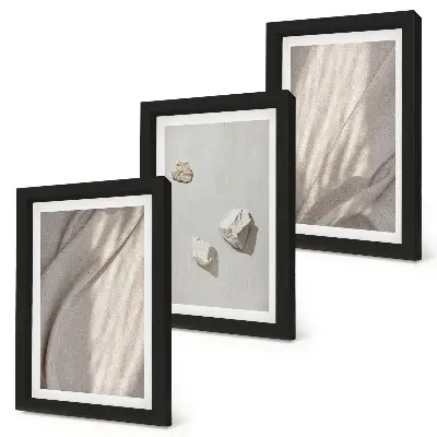 Composizione di 3 quadri con primi piani di strutture moderne in stile boho