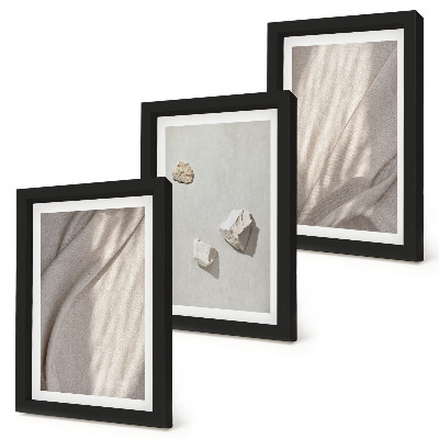 Composizione di 3 quadri Primi piani di strutture moderne in stile boho