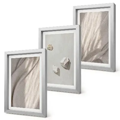 Composizione di 3 quadri con primi piani di strutture moderne in stile boho