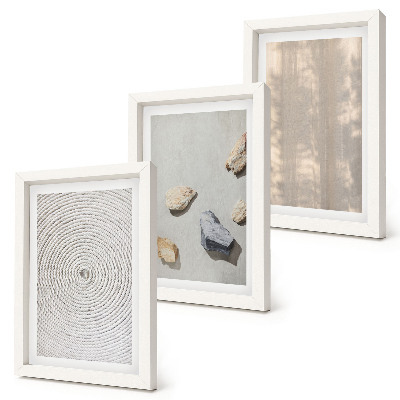Trittico incorniciato Trame boho e strutture naturali