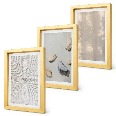 Trittico incorniciato con trame boho e strutture naturali
