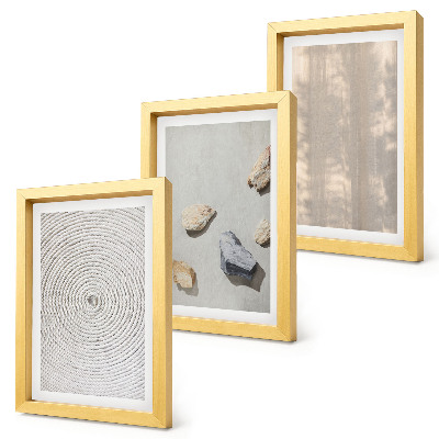 Trittico incorniciato Trame boho e strutture naturali