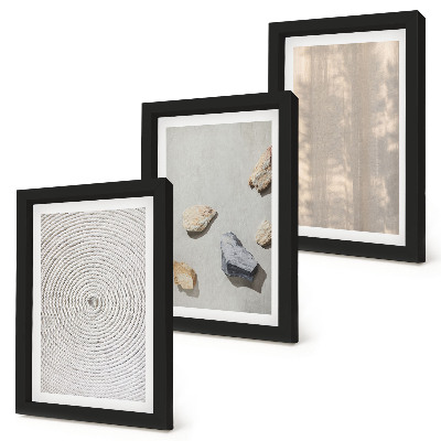 Trittico incorniciato Trame boho e strutture naturali