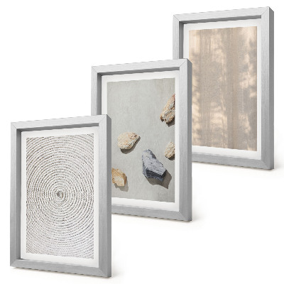 Trittico incorniciato Trame boho e strutture naturali
