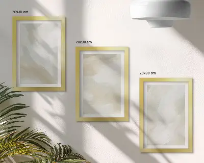 Composizione di 3 quadri con tracce di texture pittorica in stile minimalista