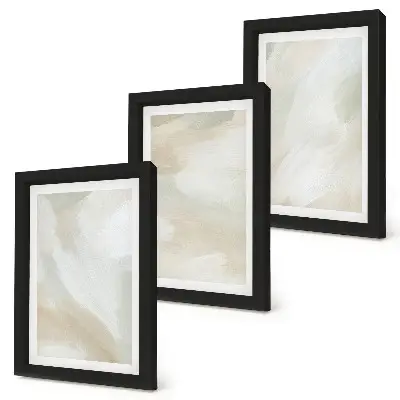 Composizione di 3 quadri con tracce di texture pittorica in stile minimalista