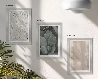 Trittico incorniciato con riprese ravvicinate di texture estive in clima tropicale