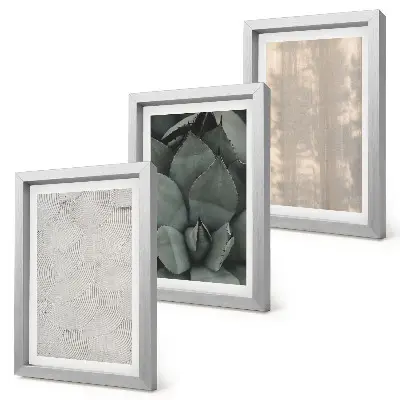 Trittico incorniciato con riprese ravvicinate di texture estive in clima tropicale