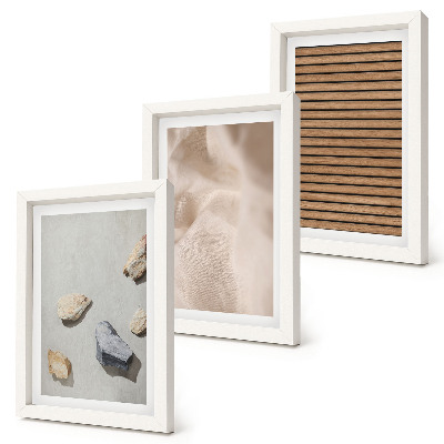 Composizione di 3 quadri Pietre, legno, tessuto, varie texture