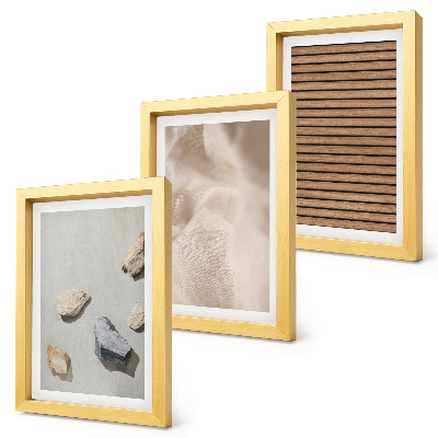 Composizione di 3 quadri Pietre, legno, tessuto, varie texture