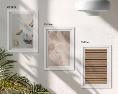 Composizione di 3 quadri Pietre, legno, tessuto, varie texture