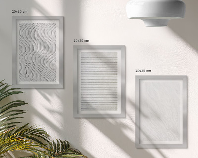 Trittico incorniciato Strutture luminose a forma di stringa disegnano motivi sulla sabbia