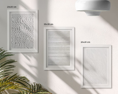 Trittico incorniciato Strutture luminose a forma di stringa disegnano motivi sulla sabbia