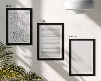 Trittico incorniciato Strutture luminose a forma di stringa disegnano motivi sulla sabbia
