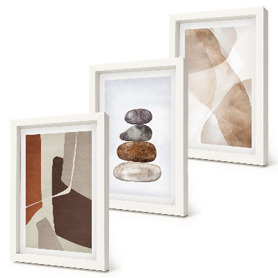 Trittico incorniciato Pittura astratta, decorazioni moderne