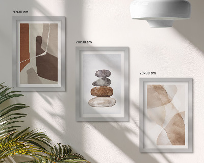Trittico incorniciato Pittura astratta, decorazioni moderne