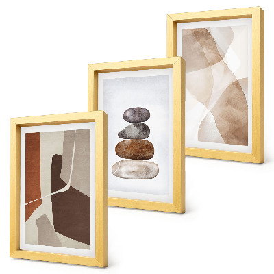 Trittico incorniciato Pittura astratta, decorazioni moderne