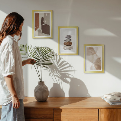 Trittico incorniciato Pittura astratta, decorazioni moderne