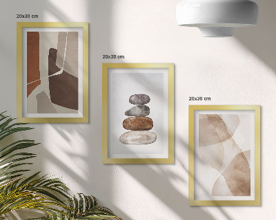 Trittico incorniciato Pittura astratta, decorazioni moderne