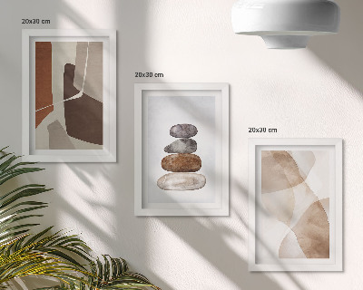 Trittico incorniciato Pittura astratta, decorazioni moderne