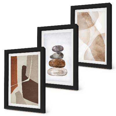 Trittico incorniciato Pittura astratta, decorazioni moderne