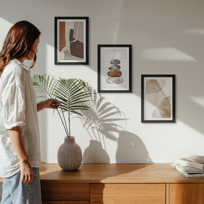 Trittico incorniciato Pittura astratta, decorazioni moderne