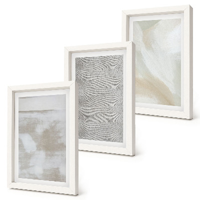 Composizione di 3 quadri Astrazione nel design, texture pittoriche moderne
