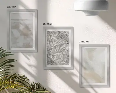 Composizione di 3 quadri con design astratto e texture pittoriche moderne