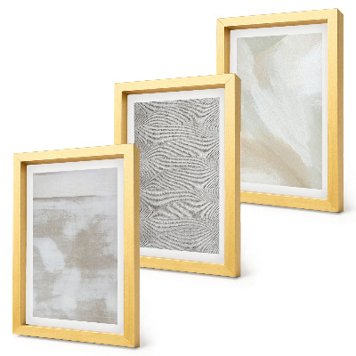 Composizione di 3 quadri Astrazione nel design, texture pittoriche moderne