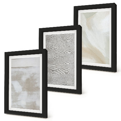 Composizione di 3 quadri Astrazione nel design, texture pittoriche moderne