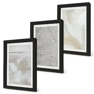 Composizione di 3 quadri con design astratto e texture pittoriche moderne