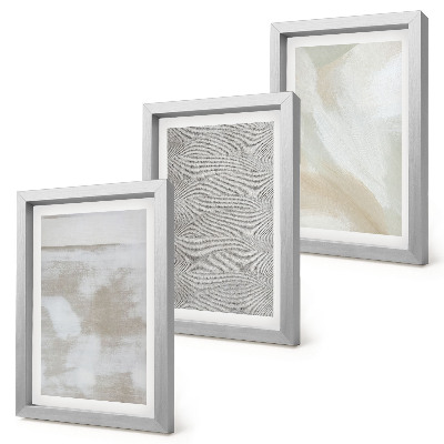 Composizione di 3 quadri Astrazione nel design, texture pittoriche moderne