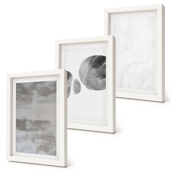 Trittico incorniciato Forme e strutture astratte in stile moderno