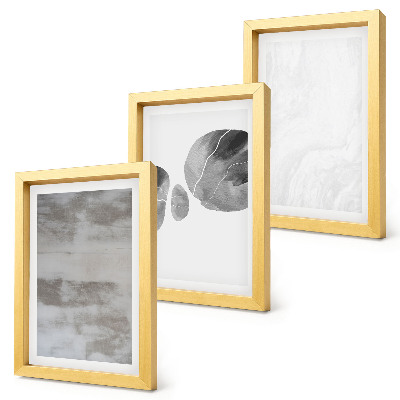 Trittico incorniciato Forme e strutture astratte in stile moderno