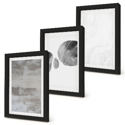 Trittico incorniciato Forme e strutture astratte in stile moderno