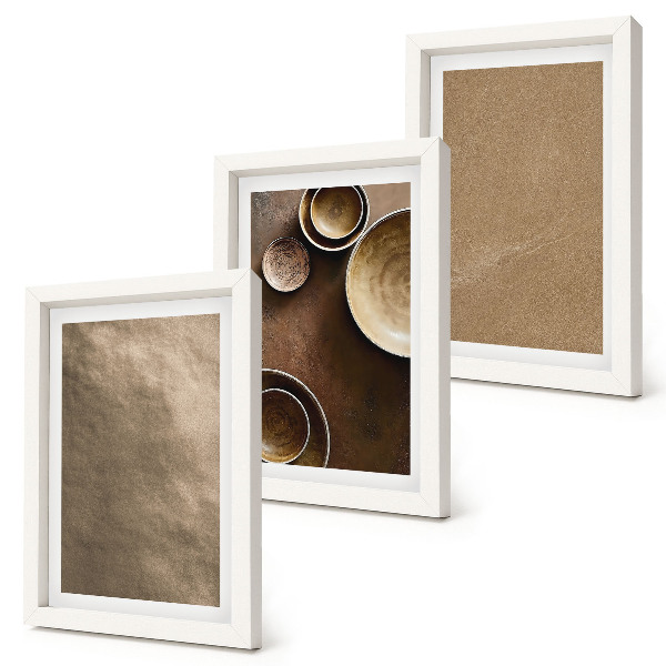 Composizione di 3 quadri Strutture in pietra in stile moderno minimalista