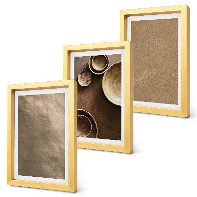 Composizione di 3 quadri Strutture in pietra in stile moderno minimalista