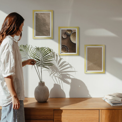 Composizione di 3 quadri Strutture in pietra in stile moderno minimalista