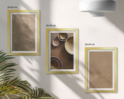 Composizione di 3 quadri Strutture in pietra in stile moderno minimalista